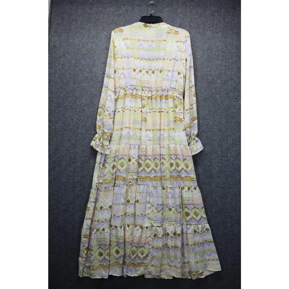 Shyanne Women's Large Watercolor Southwestern Cowgirl Long Sleeve Maxi Dress - Picture 3 of 8